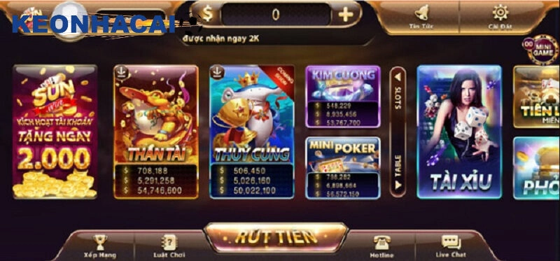 Cập nhật về kho game khổng lồ, thú vị tại Sunwin